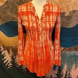 Anthropologie Orange Button Down Shirt
